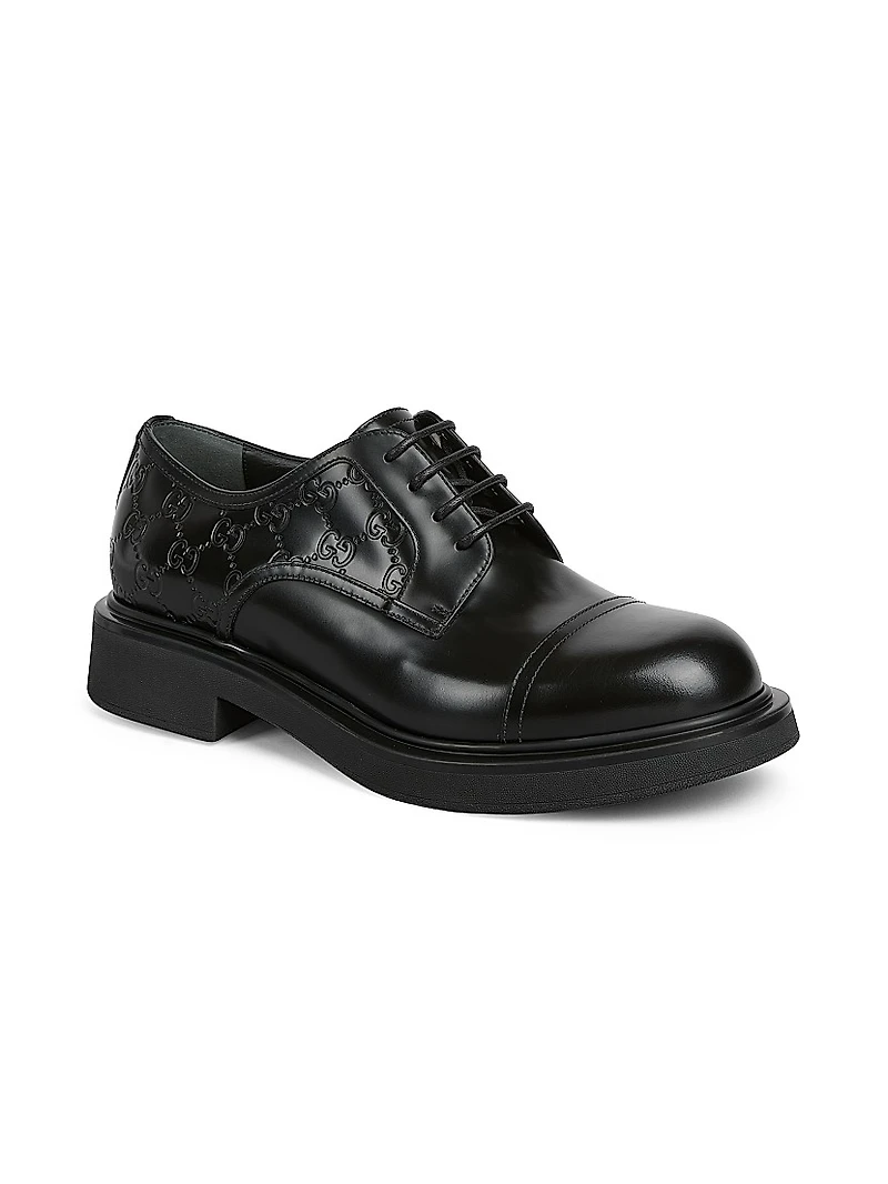 Enki GG Leather Platform Oxford Loafers