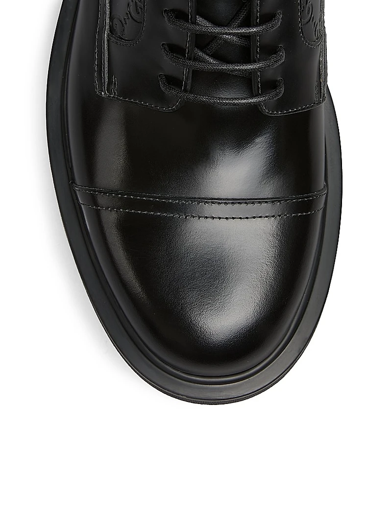 Enki GG Leather Platform Oxford Loafers