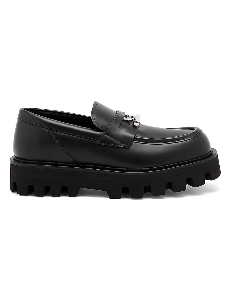 Leather T-Bar Penny Loafers