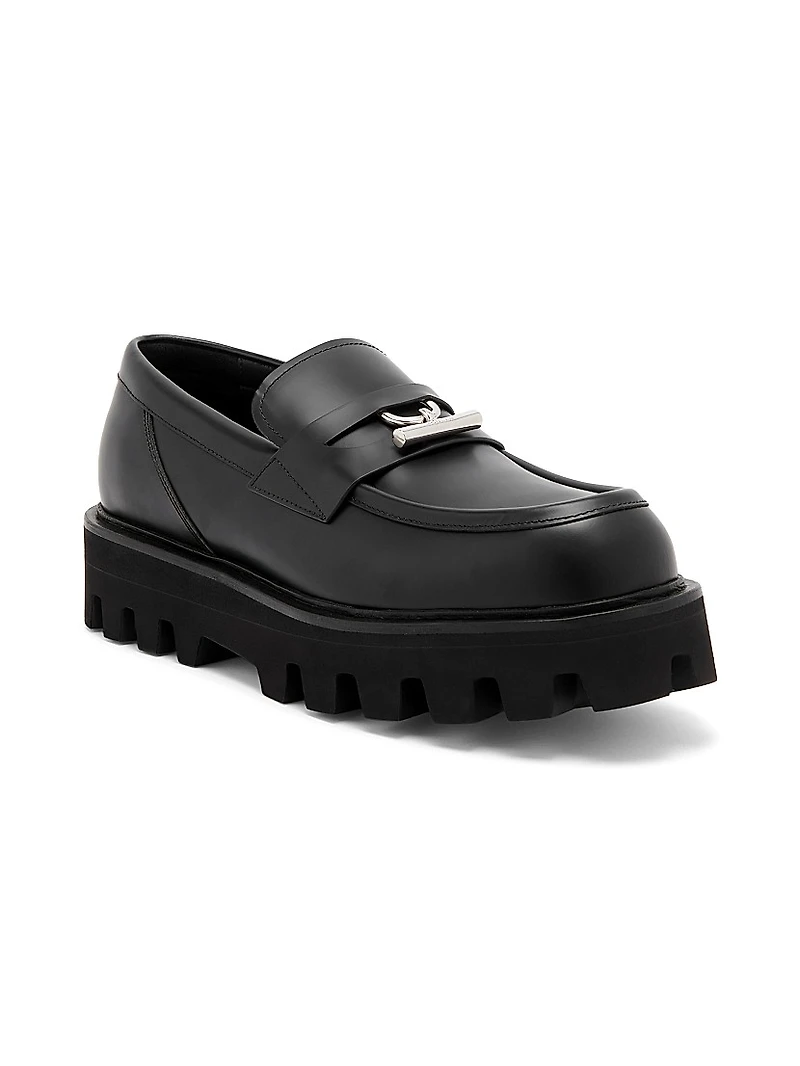Leather T-Bar Penny Loafers