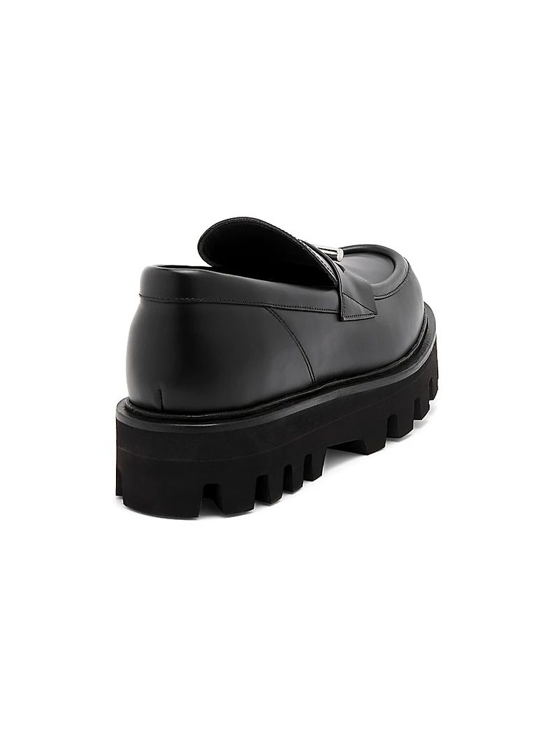 Leather T-Bar Penny Loafers