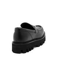 Leather T-Bar Penny Loafers