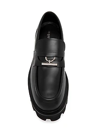 Leather T-Bar Penny Loafers