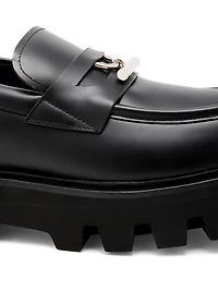Leather T-Bar Penny Loafers