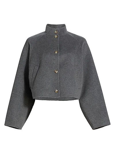 Nyma Wide-Sleeve Wool-Cashmere Jacket