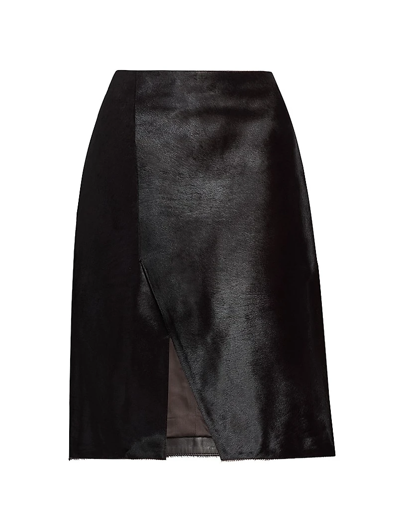 Myra Calf Hair Asymmetric Skirt