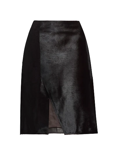 Myra Calf Hair Asymmetric Skirt
