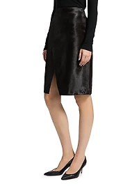 Myra Calf Hair Asymmetric Skirt