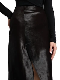 Myra Calf Hair Asymmetric Skirt