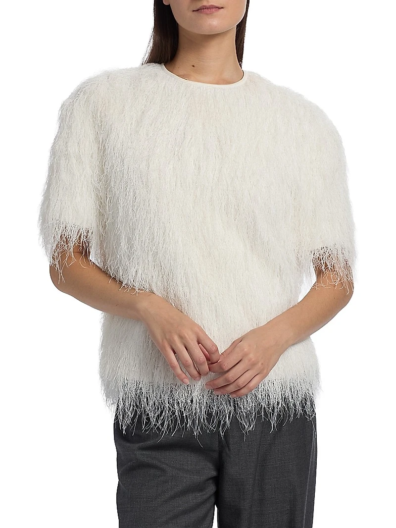 Zaro Short-Sleeve Textured Top