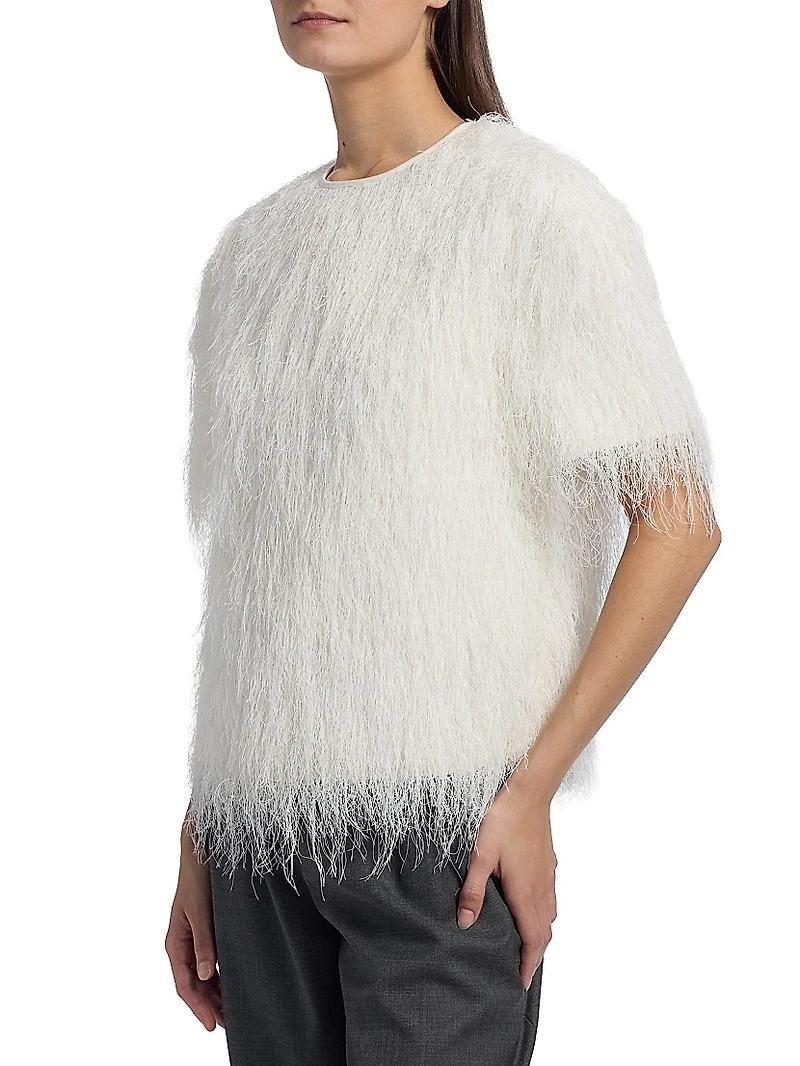 Zaro Short-Sleeve Textured Top