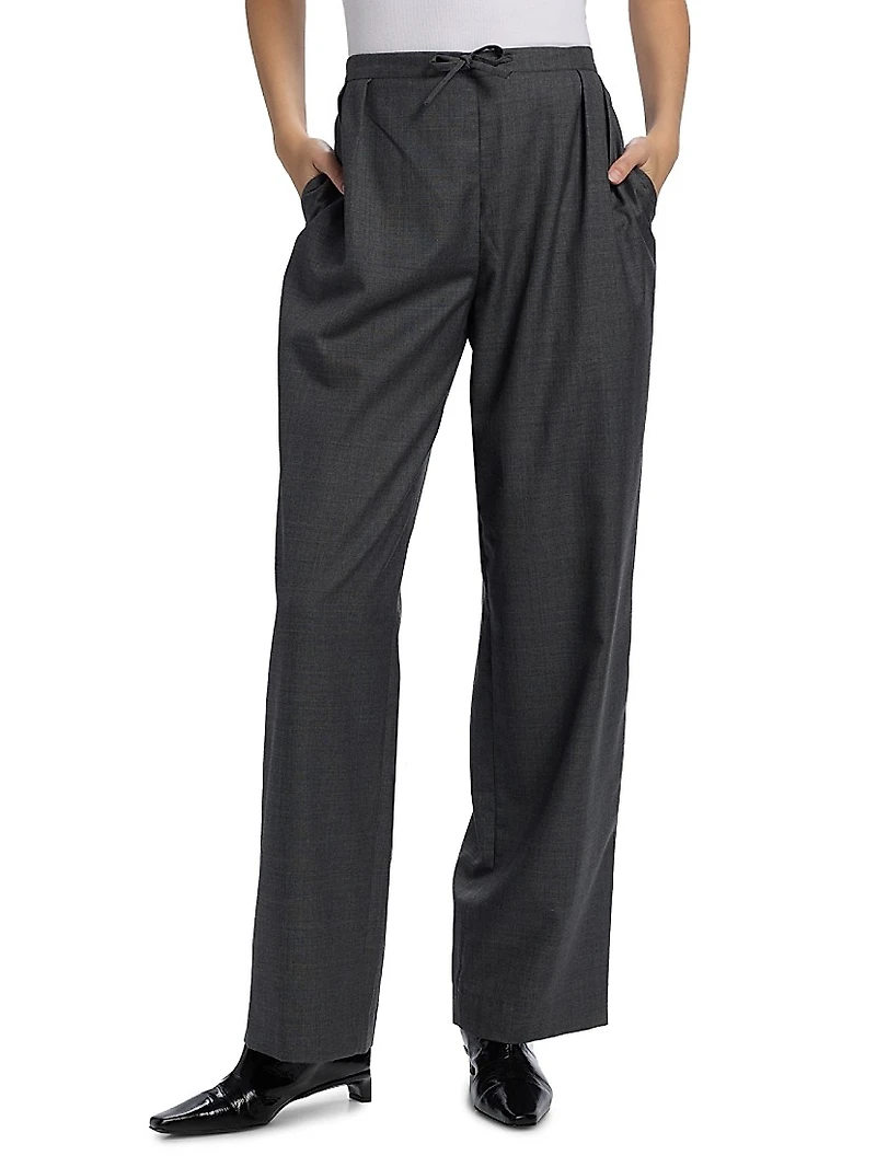Cove Pleated-Front Wide Leg Pants