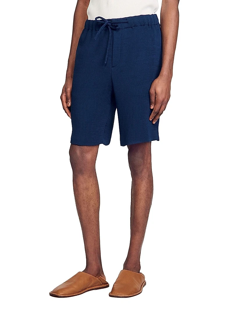 Pleated Bermuda Shorts