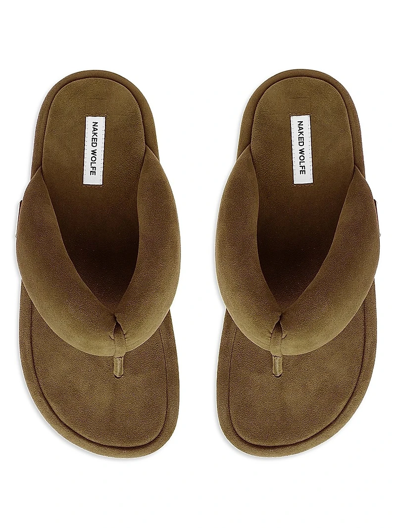 Hilary Suede Flip Flops