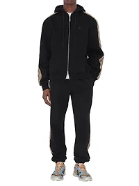 Scott Check-Trim Cotton Hoodie