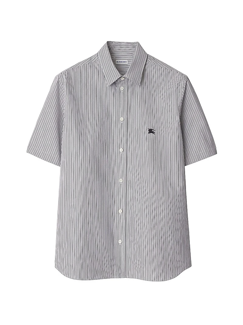 Striped Cotton Short-Sleeve Shirt
