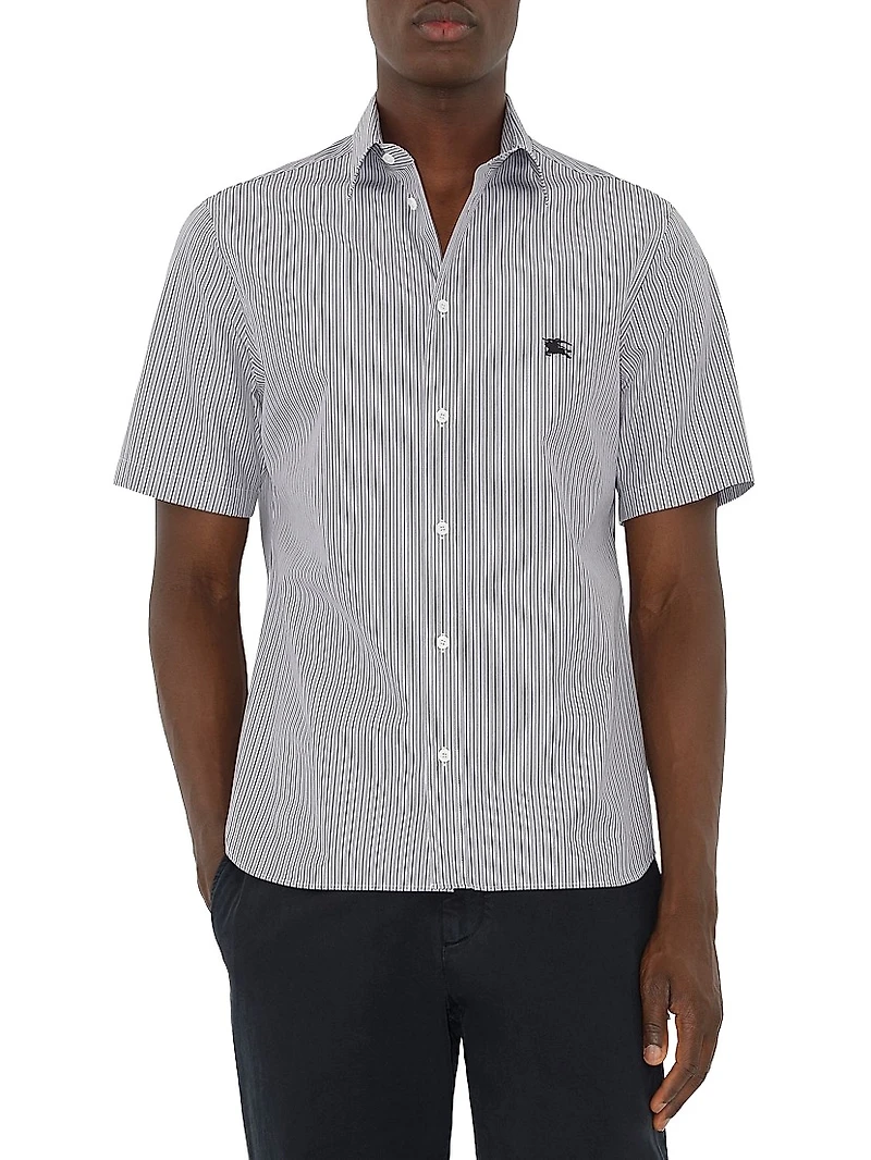 Striped Cotton Short-Sleeve Shirt
