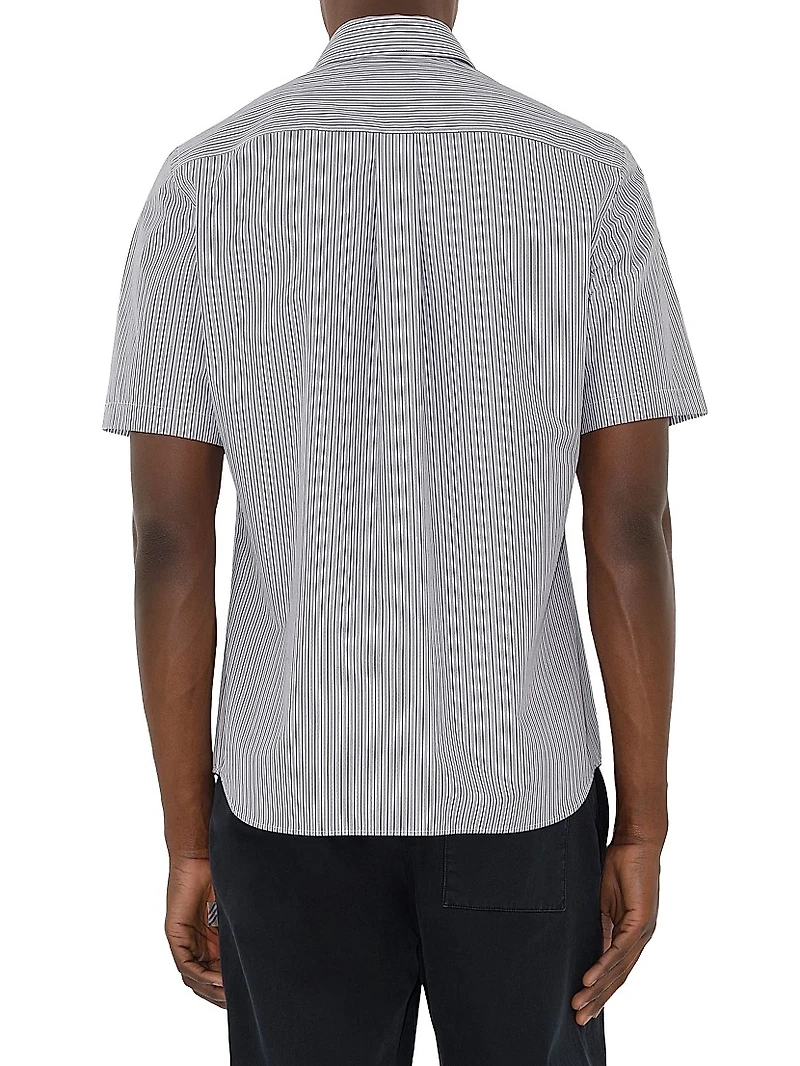 Striped Cotton Short-Sleeve Shirt