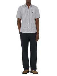 Striped Cotton Short-Sleeve Shirt