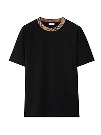 Ryan Check Trim Cotton T-Shirt