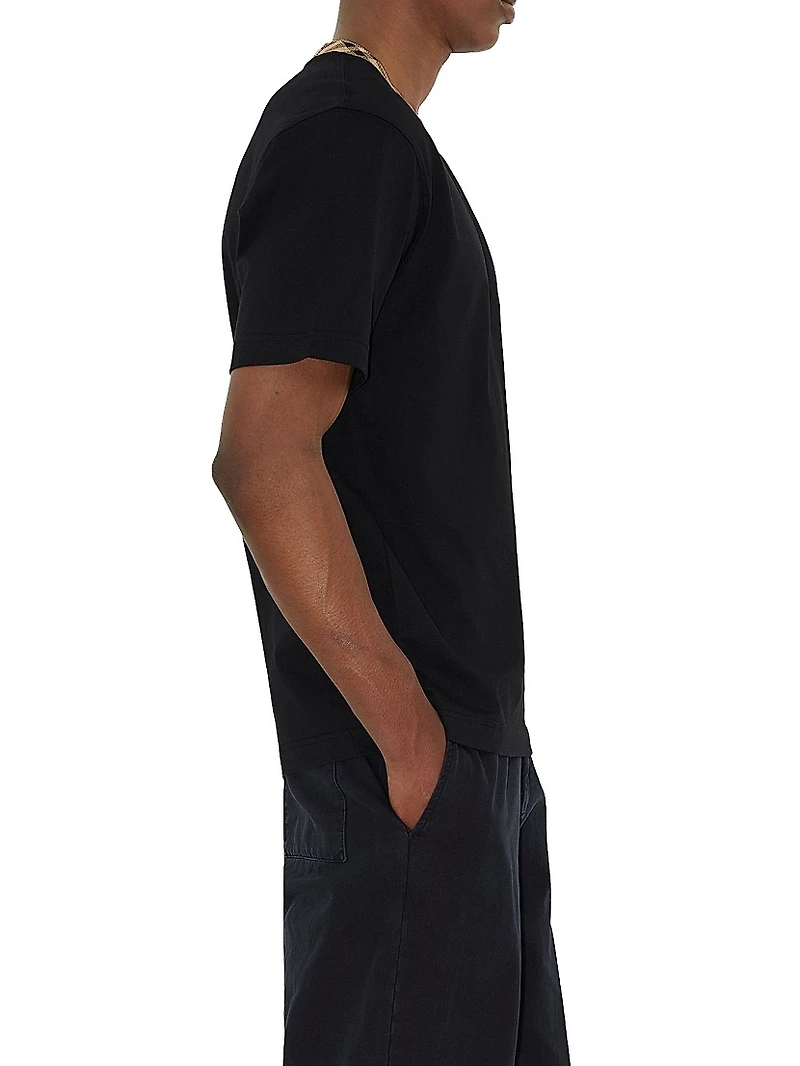 Ryan Check Trim Cotton T-Shirt