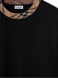 Ryan Check Trim Cotton T-Shirt