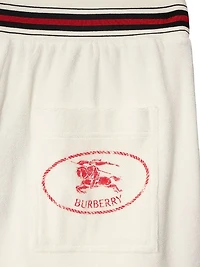 Flat Front Logo Cotton-Blend Shorts