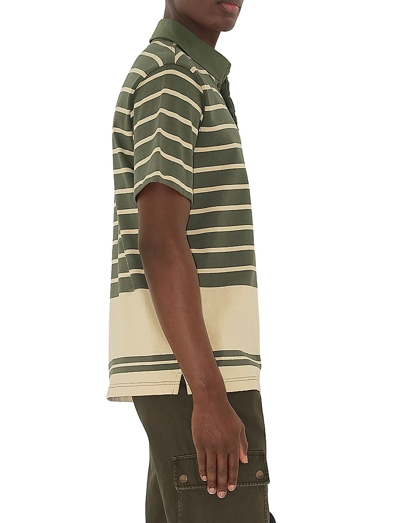 Striped Cotton Polo Shirt