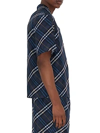 Check Silk Camp Shirt