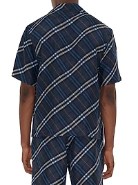 Check Silk Camp Shirt