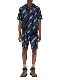 Check Silk Camp Shirt