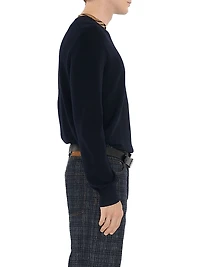 Michael Check Trim Wool Sweater