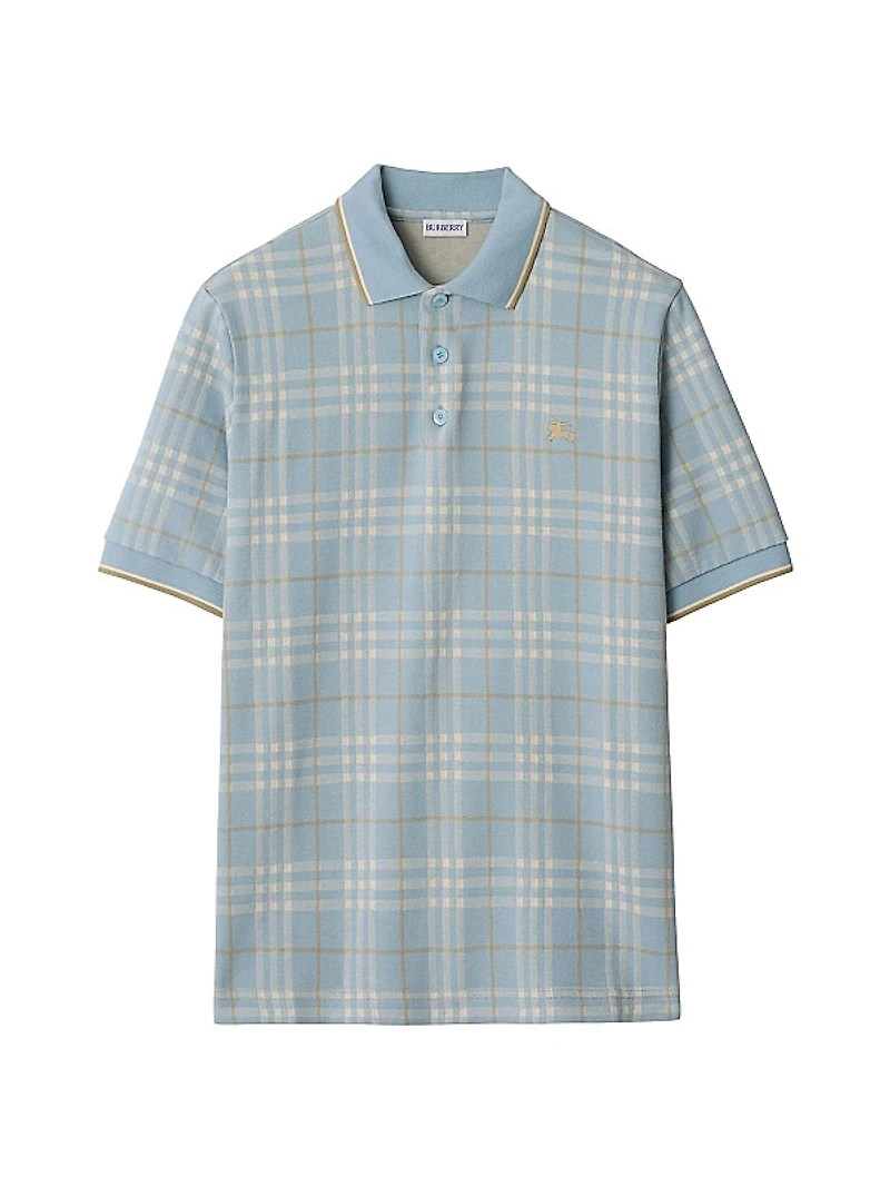 Burberry Checked Cotton Polo Shirt