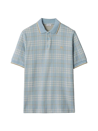 Burberry Checked Cotton Polo Shirt