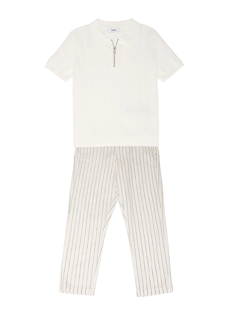 Little Boy's & Spey Jr. Half-Zip Polo Sweater