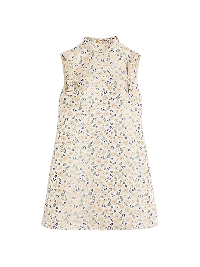 Short Mini Dress Garden Lurex Jacquard