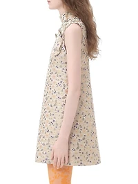 Short Mini Dress Garden Lurex Jacquard