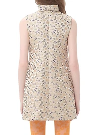 Short Mini Dress Garden Lurex Jacquard