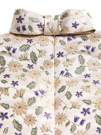 Short Mini Dress Garden Lurex Jacquard