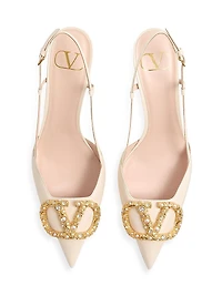 VLogo Signature Slingback Calfskin 80MM Pumps