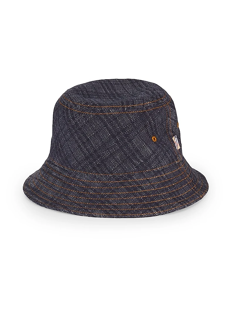 Check Denim Bucket Hat