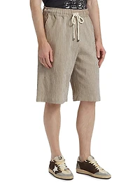 Plaid Seersucker Baggy Shorts