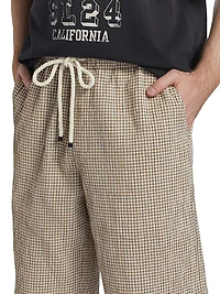 Plaid Seersucker Baggy Shorts