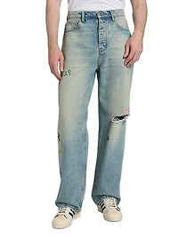 Bandage Baggy Straight Jeans