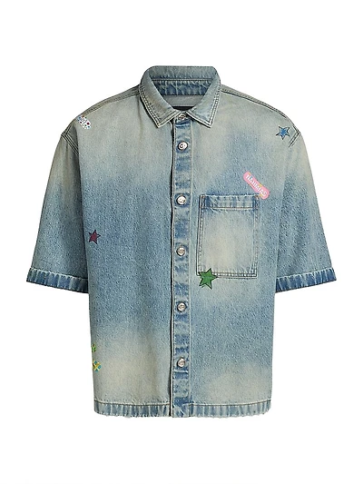 Logo Bandage Denim Shirt