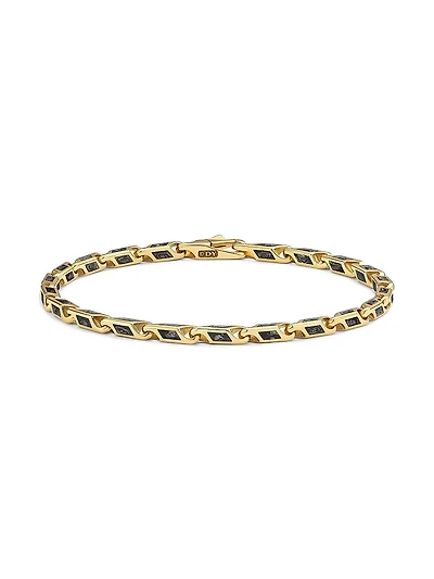 Streamline Faceted Chain Bracelet 18K Yellow Gold