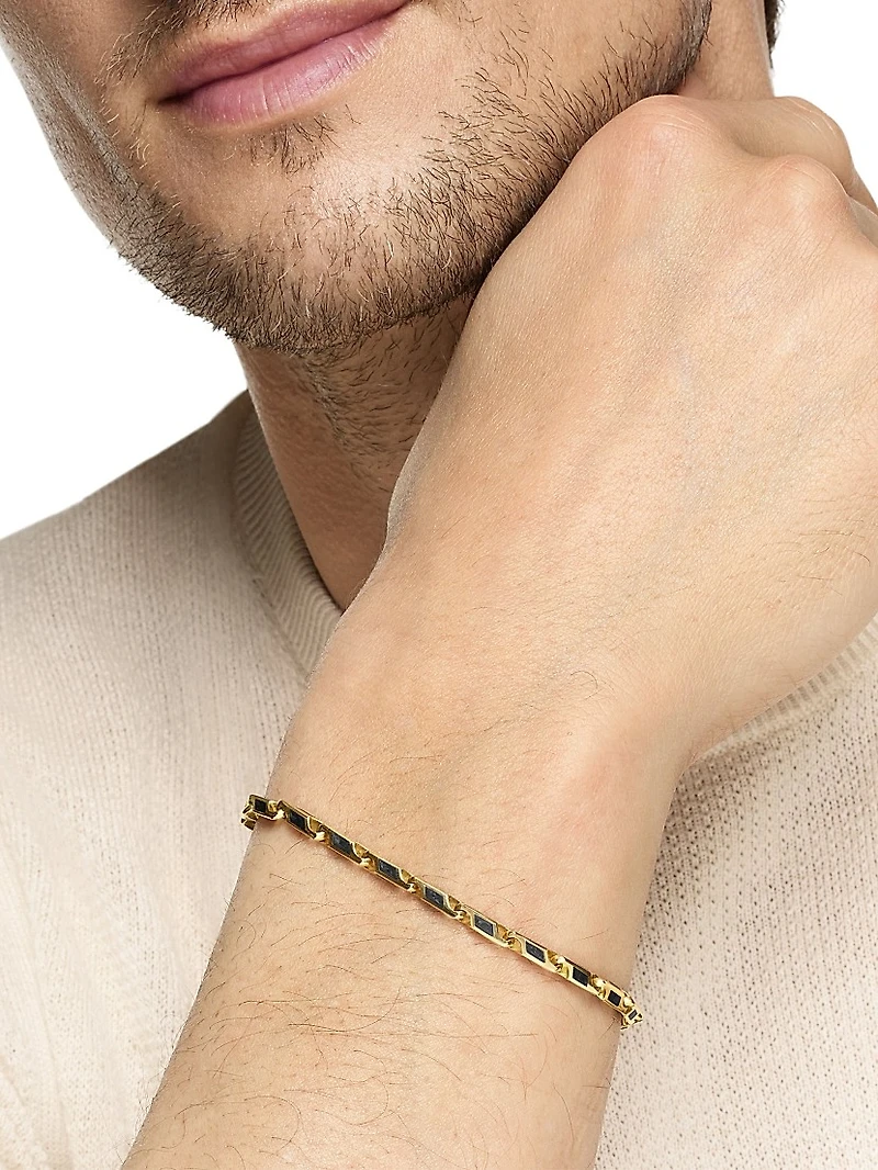 Streamline Faceted Chain Bracelet 18K Yellow Gold