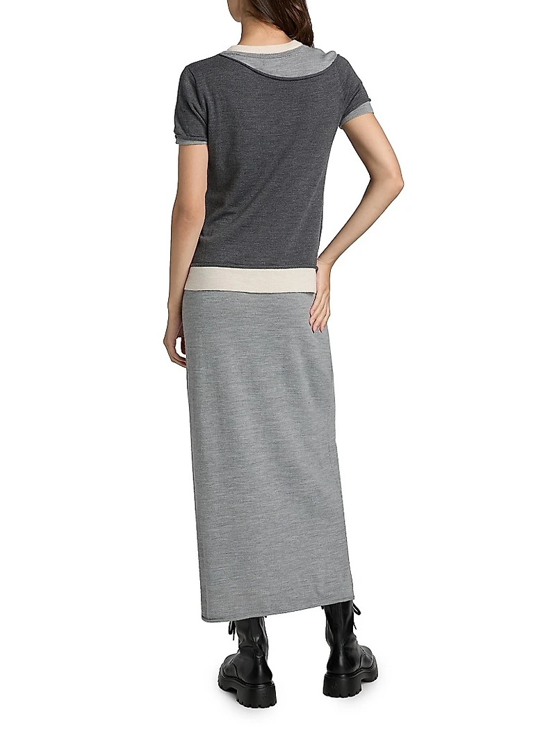 Lyric Merino Wool-Nylon Maxi Dress