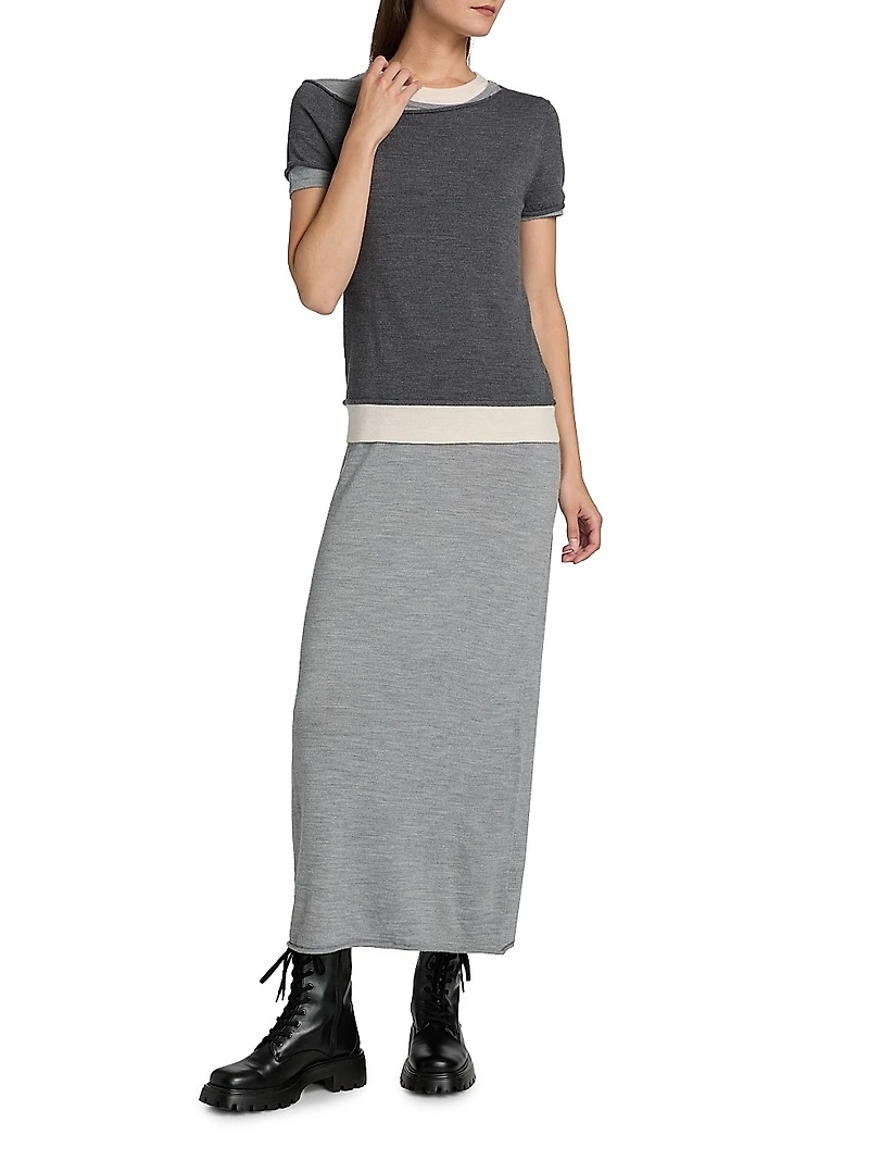 Lyric Merino Wool-Nylon Maxi Dress