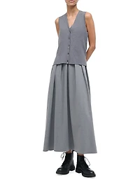 Madeline Mixed-Media Midi-Dress